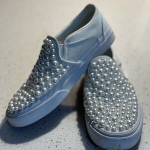 Wedding Vans Bridal women’s size 5.5 us custom bride